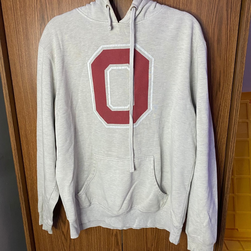Top of the World Hoodie Men Large Gray Ohio State Buckeyes Block O Sweatshirt